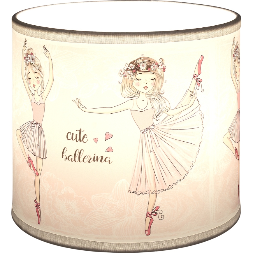 Brilagi - BOBO univerzális E27 búra, átmérő 15 cm, fehér/rózsaszín/balettmintás