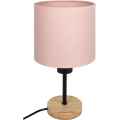 Brilagi - BOBO WOOD gyermek asztali lámpa 1xE27/25W/230V tölgy/fekete/rózsaszín