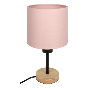Brilagi - BOBO WOOD gyermek asztali lámpa 1xE27/25W/230V tölgy/fekete/rózsaszín
