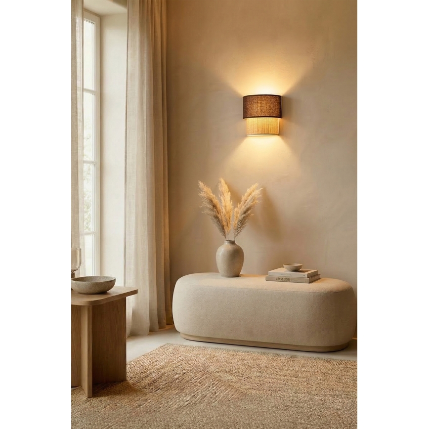 Brilagi - BOHO ECO LED fali lámpa 1xE27/10W/230V barna/krémszínű