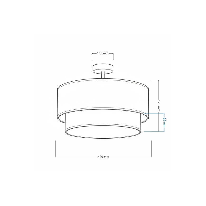 Brilagi - BOHO ECO LED felületre szerelhető csillár 1xE27/10W/230V Ø 40 cm kék/krémszínű