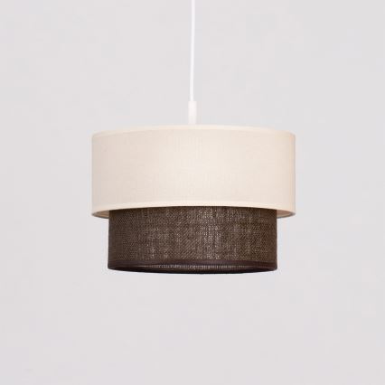 Brilagi - BOHO stílusú LED függeszték kábellel, 1xE27/15W/230V, átmérő 25 cm, krémszínű/barna