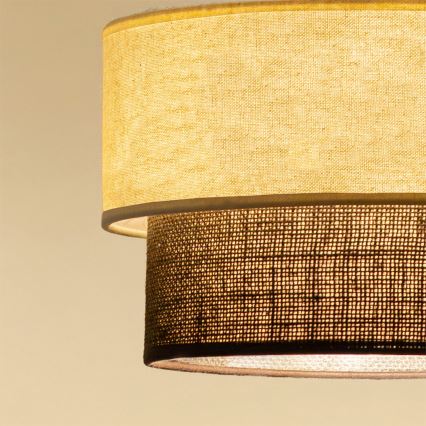 Brilagi - BOHO stílusú LED függeszték kábellel, 1xE27/15W/230V, átmérő 25 cm, krémszínű/barna