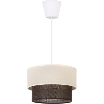 Brilagi - BOHO stílusú LED függeszték kábellel, 1xE27/15W/230V, átmérő 25 cm, krémszínű/barna