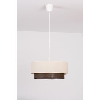 Brilagi - BOHO stílusú LED függőlámpa zsinóron 1xE27/15W/230V átm. 40 cm krémszínű/barna