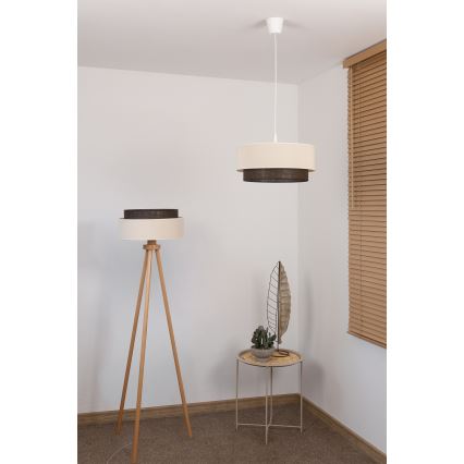 Brilagi - BOHO stílusú LED függőlámpa zsinóron 1xE27/15W/230V átm. 40 cm krémszínű/barna