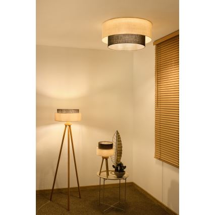Brilagi - BOHO STYLE LED mennyezeti lámpa 3xE27/15W/230V, átmérő 60 cm, krémszínű/barna