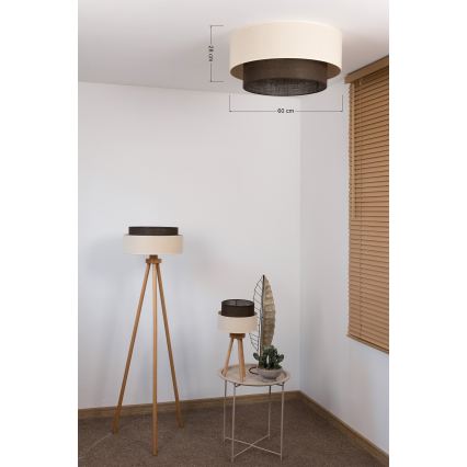 Brilagi - BOHO STYLE LED mennyezeti lámpa 3xE27/15W/230V, átmérő 60 cm, krémszínű/barna
