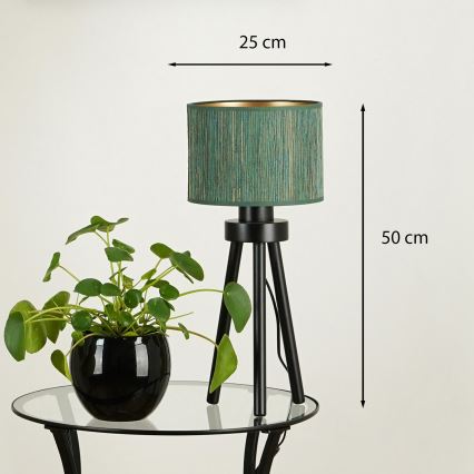 Brilagi - Asztali lámpa BOSTON ROLLER 1xE27/15W/230V szalma zöld/arany