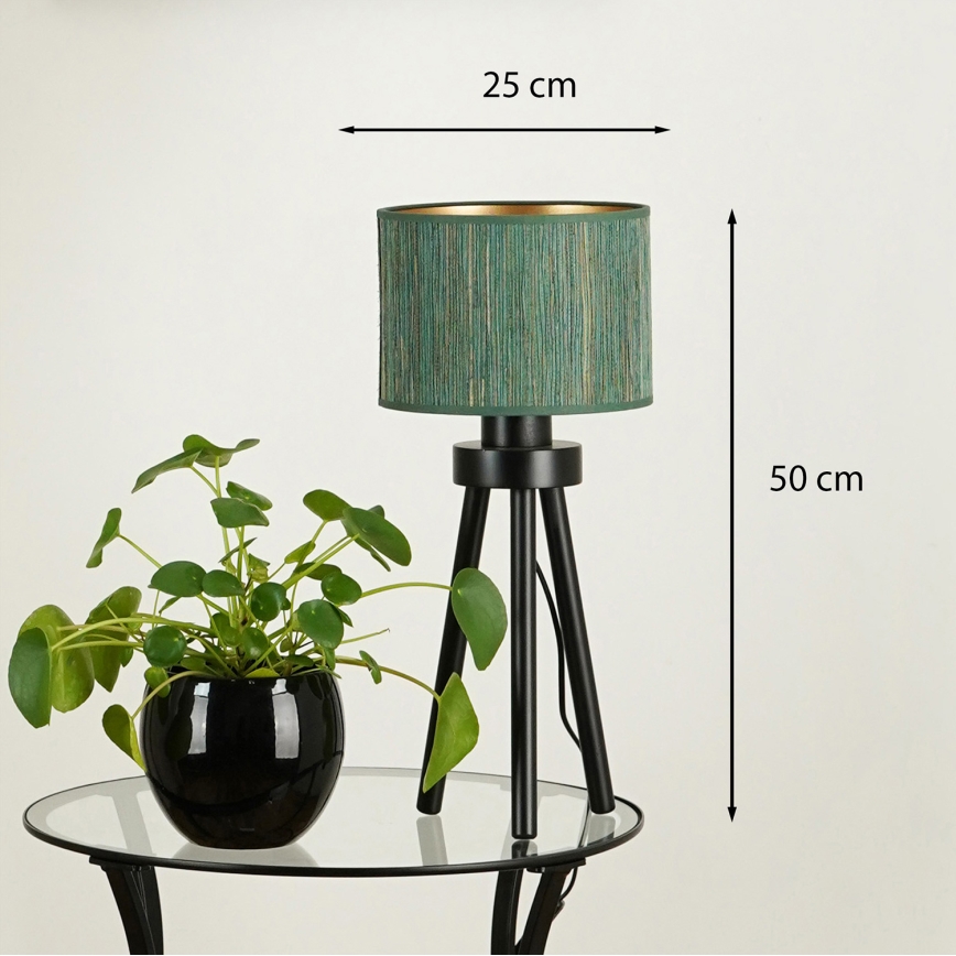 Brilagi - Asztali lámpa BOSTON ROLLER 1xE27/15W/230V szalma zöld/arany