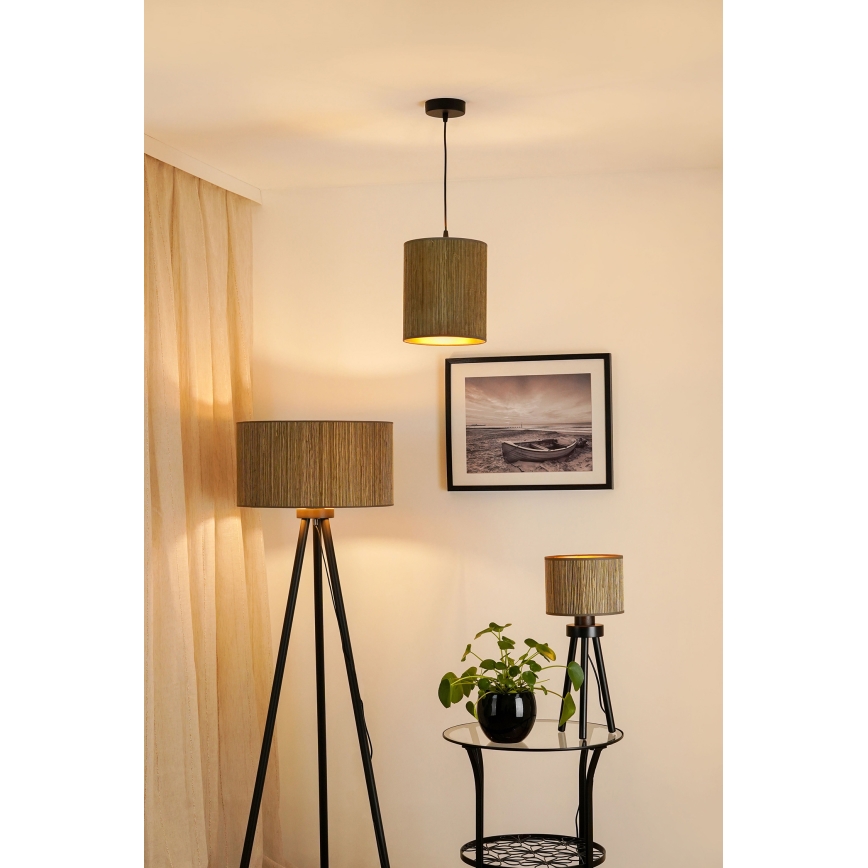 Brilagi - Mennyezeti lámpa kábelre BOSTON ROLLER 1xE27/15W/230V átm. 21 cm barna arany szalma