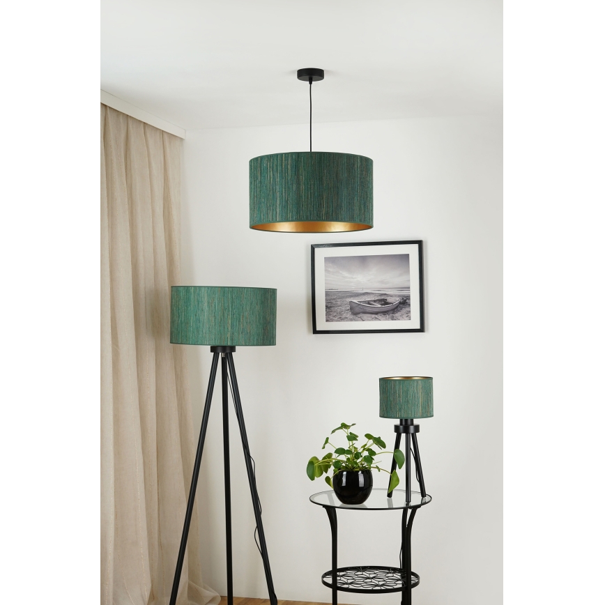 Brilagi - Függeszték kábelre BOSTON ROLLER 1xE27/15W/230V átm. 45 cm szalma zöld/arany