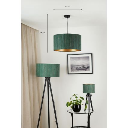 Brilagi - Függeszték kábelre BOSTON ROLLER 1xE27/15W/230V átm. 45 cm szalma zöld/arany