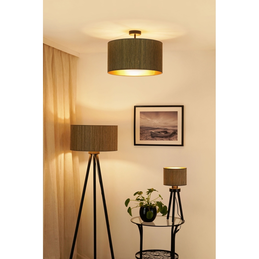 Brilagi - Mennyezeti lámpa BOSTON ROLLER 1xE27/15W/230V átm. 45 cm barna/arany szalma