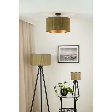 Brilagi - Mennyezeti lámpa BOSTON ROLLER 1xE27/15W/230V átm. 45 cm barna/arany szalma