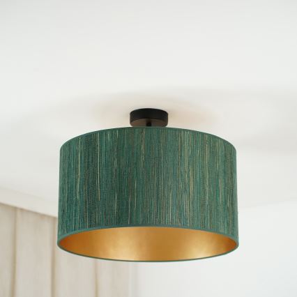 Brilagi - Mennyezeti lámpa BOSTON ROLLER 1xE27/15W/230V átm. 45 cm szalma zöld/arany