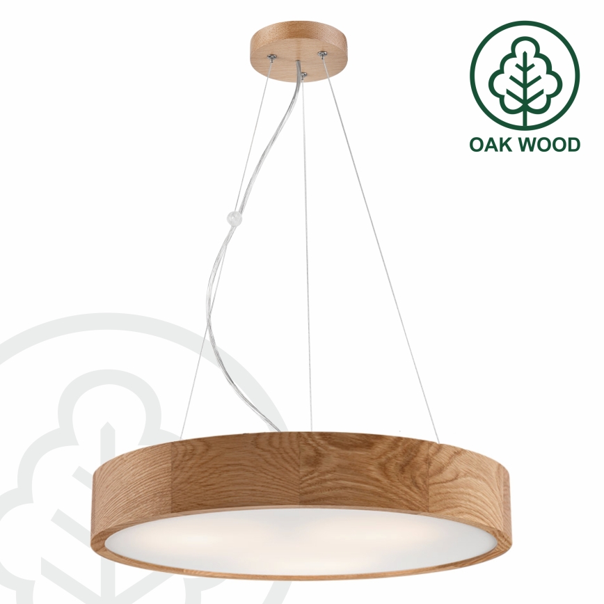 Brilagi - CARVALHO LED kábelre függesztett csillár, 3x E27/15W/230V, tölgy, átmérő 47,5 cm
