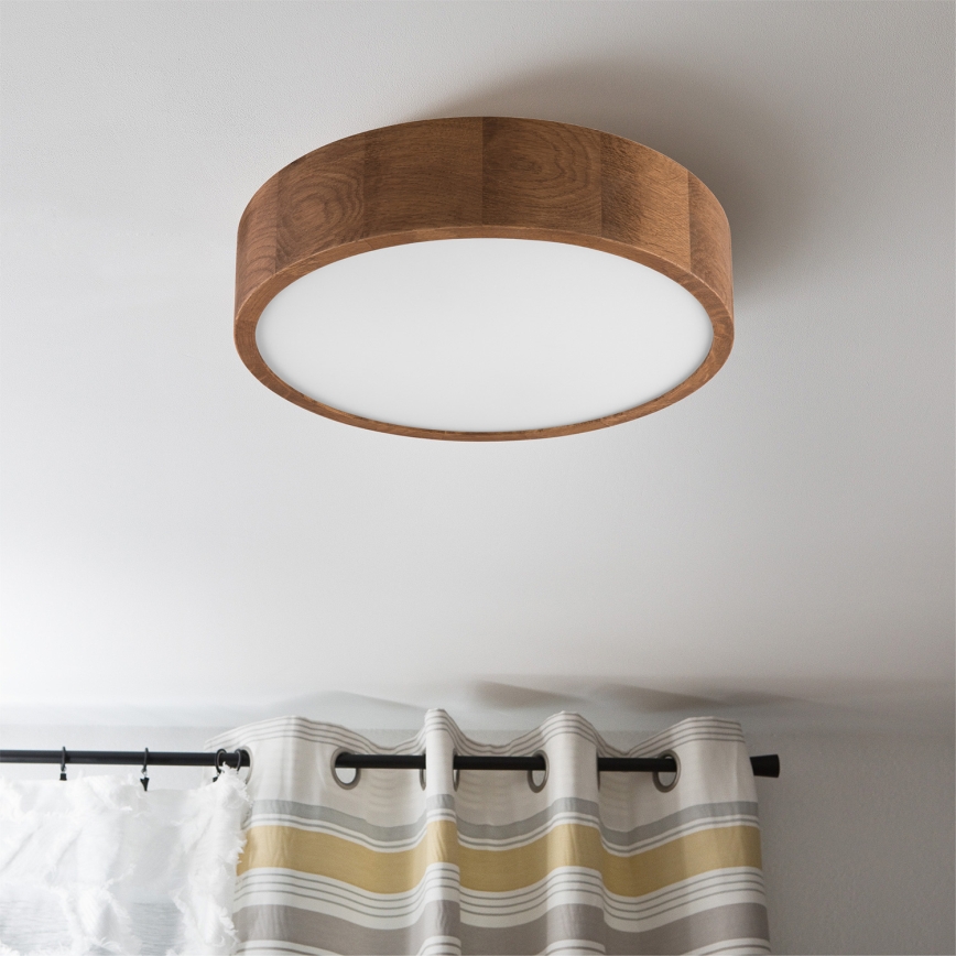 Brilagi - LED RGBW fényerőszabályozható mennyezeti lámpa CARVALHO 2xE27/9W/230V 2700–6500K Wi-Fi tölgy átm. 37,5 cm