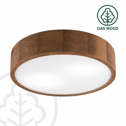 Brilagi - LED RGBW fényerőszabályozható mennyezeti lámpa CARVALHO 2xE27/9W/230V 2700–6500K Wi-Fi tölgy átm. 37,5 cm