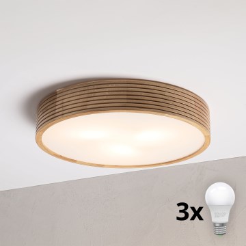 Brilagi - CARVALHO MODERN LED mennyezeti lámpa 3xE27/60W/230V, átmérő 47,5 cm, tölgy