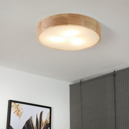 Brilagi - CARVALHO MODERN LED mennyezeti lámpa 3xE27/60W/230V, átmérő 47,5 cm, tölgy