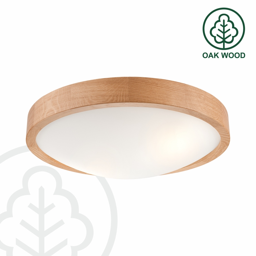 Brilagi - CARVALHO SLIM LED mennyezeti lámpa 2xE27/15W/230V, tölgy, Ø 37 cm