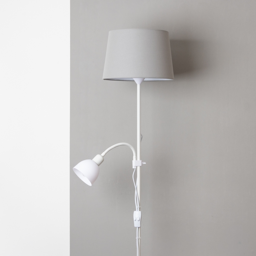 Brilagi - CERIA 2 az 1-ben állólámpa 1xE27/100W/230V + 1xE14/25W fehér/szürke