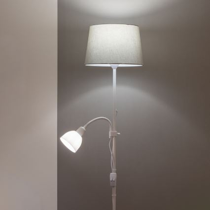 Brilagi - CERIA 2 az 1-ben állólámpa 1xE27/100W/230V + 1xE14/25W fehér/szürke