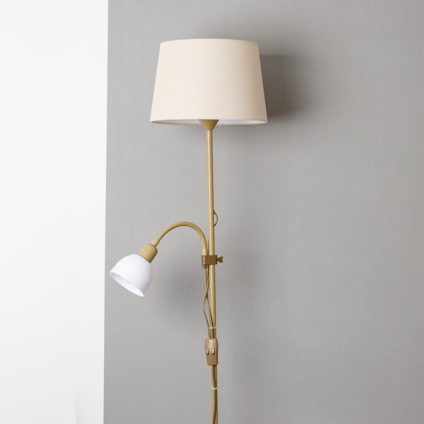 Brilagi - CERIA állólámpa 1xE27/100W/230V + 1xE14/25W arany/bézs