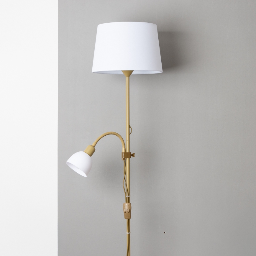 Brilagi - CERIA állólámpa 1xE27/100W/230V + 1xE14/25W arany/fehér