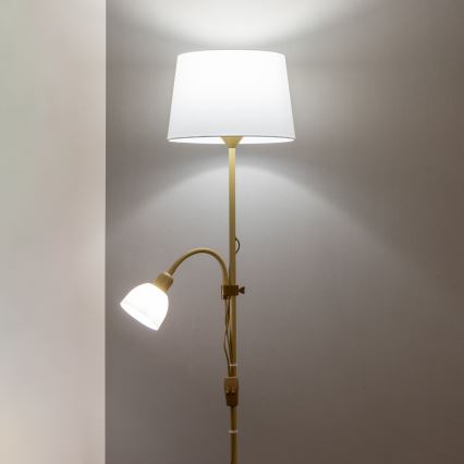 Brilagi - CERIA állólámpa 1xE27/100W/230V + 1xE14/25W arany/fehér