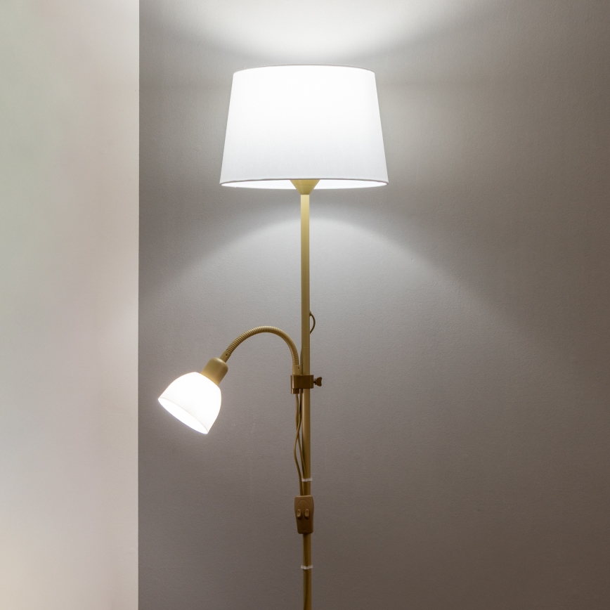 Brilagi - CERIA állólámpa 1xE27/100W/230V + 1xE14/25W arany/fehér