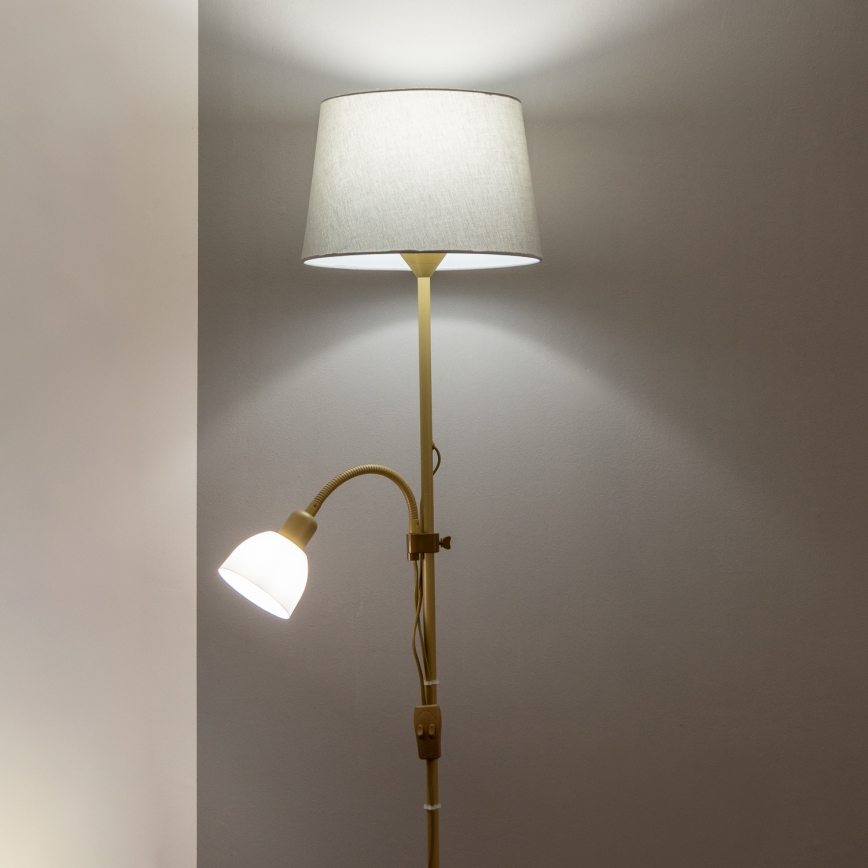 Brilagi - CERIA állólámpa 1xE27/100W/230V + 1xE14/25W arany/szürke