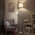Brilagi - CERIA állólámpa 1xE27/100W/230V + 1xE14/25W fehér/szürke