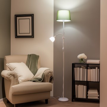 Brilagi - CERIA állólámpa 1xE27/100W/230V + 1xE14/25W fehér/zöld