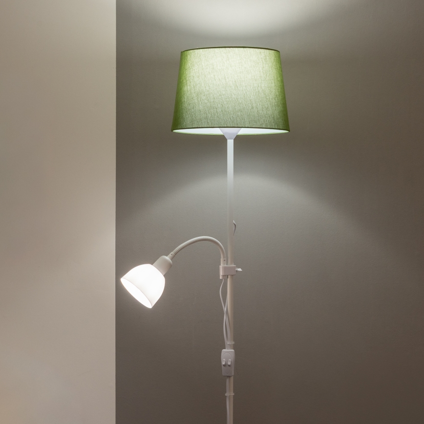Brilagi - CERIA állólámpa 1xE27/100W/230V + 1xE14/25W fehér/zöld