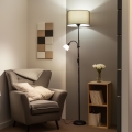 Brilagi - CERIA állólámpa 1xE27/100W/230V + 1xE14/25W fekete/barna