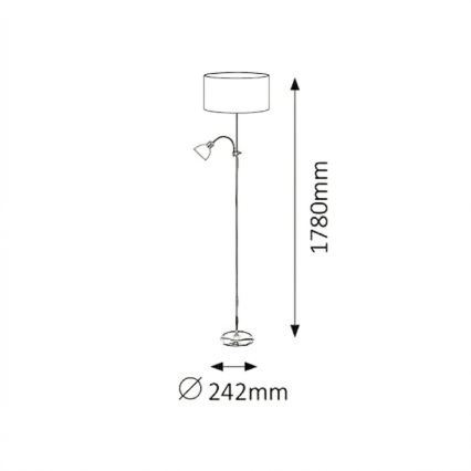 Brilagi - CERIA állólámpa 1xE27/100W/230V + 1xE14/25W fekete