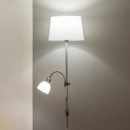Brilagi - CERIA állólámpa 1xE27/100W/230V + 1xE14/25W matt króm/fehér