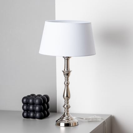 Brilagi - CERIA asztali lámpa 1xE27/60W/230V átm. 25 cm fényes króm/fehér