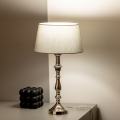 Brilagi - CERIA asztali lámpa 1xE27/60W/230V, átm. 25 cm, fényes króm/szürke