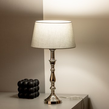 Brilagi - CERIA asztali lámpa 1xE27/60W/230V, átm. 25 cm, fényes króm/szürke