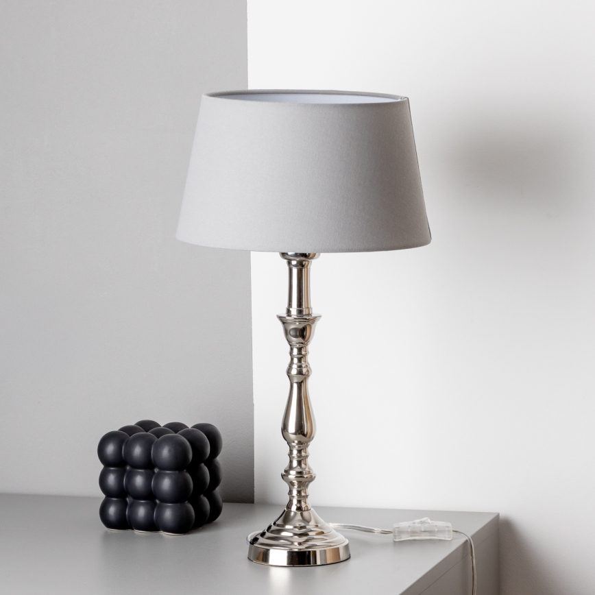 Brilagi - CERIA asztali lámpa 1xE27/60W/230V, átm. 25 cm, fényes króm/szürke