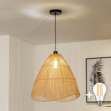 Brilagi - CERIA BOHO LED csillár kábelen 1xE27/40W/230V Ø 50 cm barna