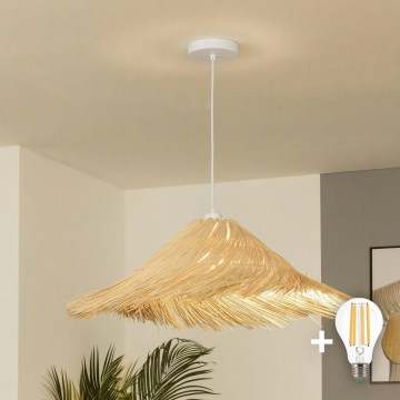 Brilagi - CERIA BOHO LED csillár kábellel, 1xE27/40W/230V, átm. 70 cm, rattan