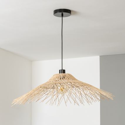 Brilagi - CERIA BOHO LED csillár zsinóron 1xE27/40W/230V átm. 70 cm bambusz