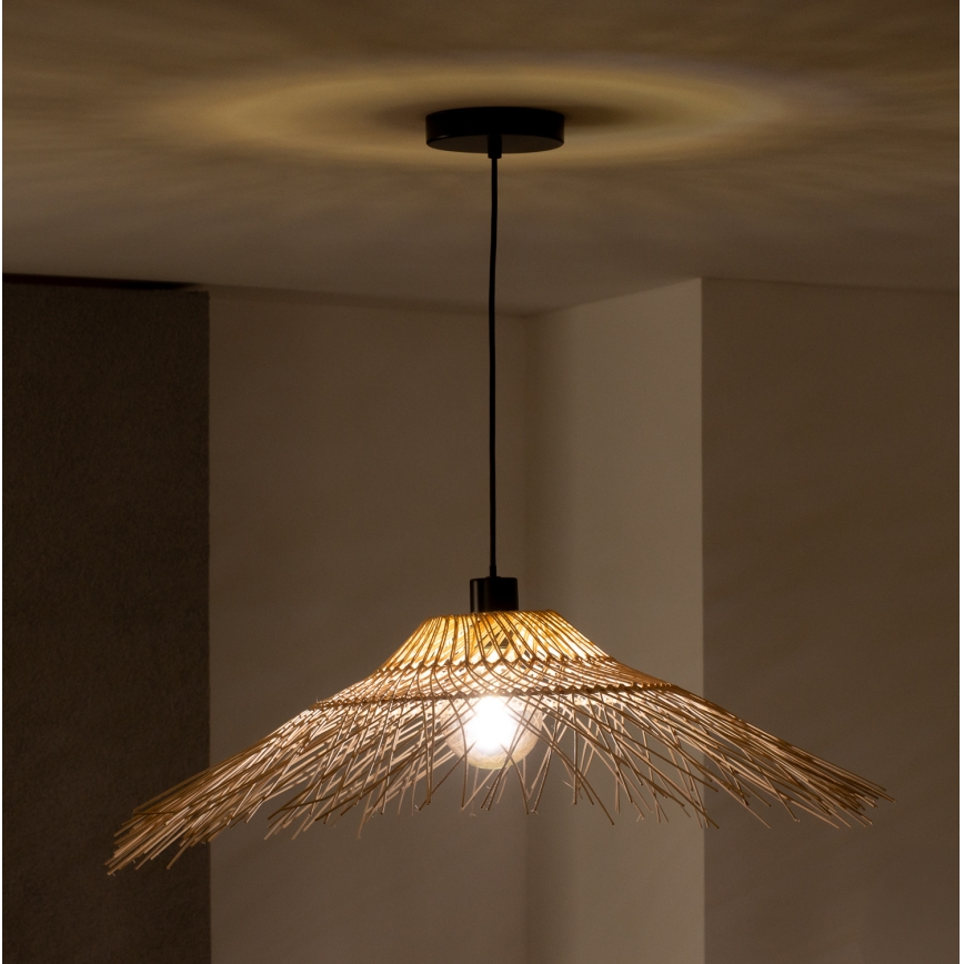 Brilagi - CERIA BOHO LED csillár zsinóron 1xE27/40W/230V átm. 70 cm bambusz