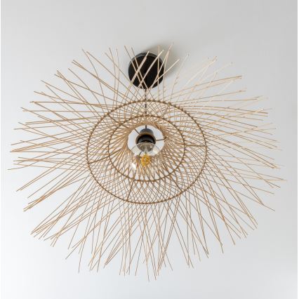 Brilagi - CERIA BOHO LED csillár zsinóron 1xE27/40W/230V átm. 70 cm bambusz