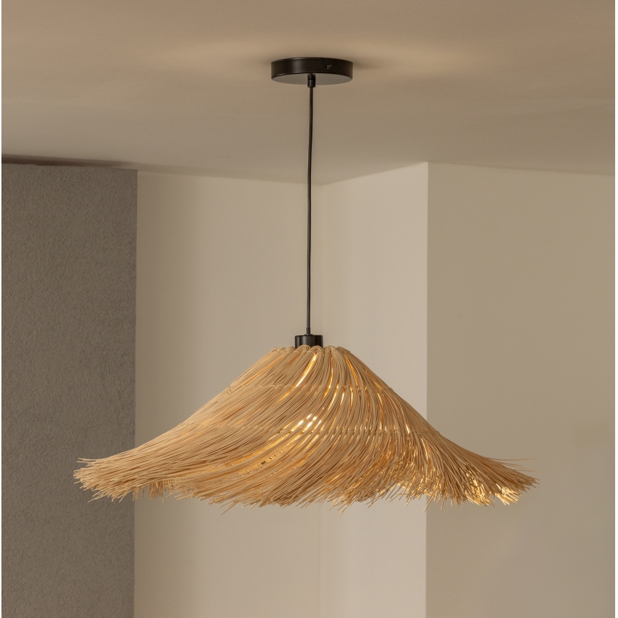 Brilagi - CERIA BOHO LED csillár zsinóron, 1xE27/40W/230V, Ø 70 cm, rattan