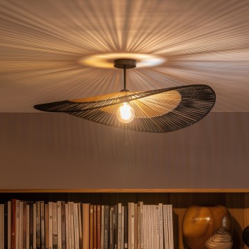 Brilagi - CERIA BOHO LED felületre szerelhető csillár 1xE27/60W/230V, átm. 80 cm, fekete/barna/fekete